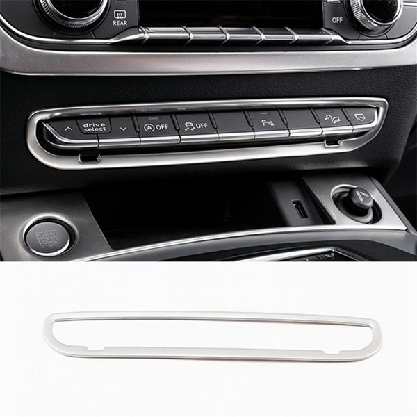 Center Console Button Frame Decoration Decalcomanie Car Styling per Audi Q5 FY 2018 2019 Accessori interni in acciaio inossidabile295E