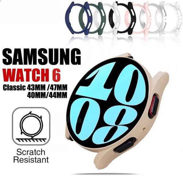 Capa fosca para PC para Samsung Galaxy Watch 6 Classic 47mm 43mm 44mm 40mm Hard Frame Bumper Cover para GalaxyWatch 5 4 Classic 46mm