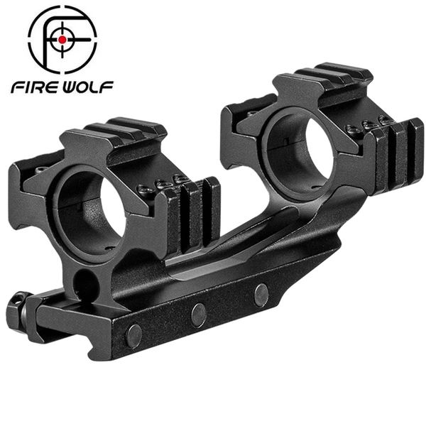 25.4mm/30mm Anello Tri-Side Mount Cantilever Doppio Anello See-through Scope Sight Fixture Fit 20mm Rail Hunting