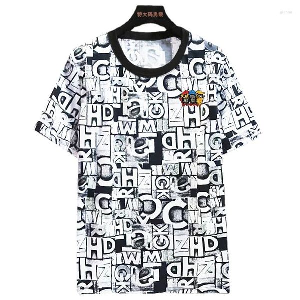 Magliette da uomo Arrivo Moda Super Large Casual Allentato Girocollo T-shirt manica corta personalizzata Taglie forti 2XL-7XL 8XL 9XL 10XL