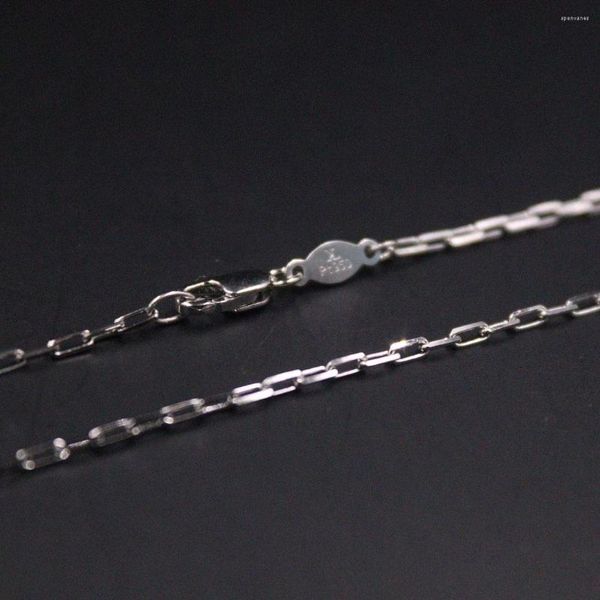 Ketten Echtes Platin 950 Halskette für Frauen 1,5 mm massive Kabelgliederkette 18-Zoll-Halsketten Stempel Pt950 Geschenk