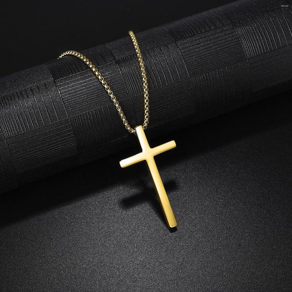 Anhänger Halsketten Einfache Klassische Mode Doppelseitiges Kreuz Antike Kette Charme Halskette Coole Jungen Mädchen Punk Hip Hop Schmuck Geschenk