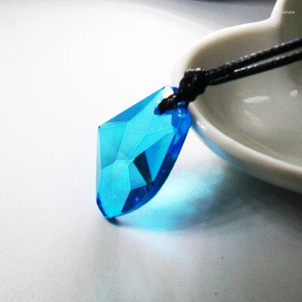 Подвесные ожерелья H2O Ожерелье Смола Лунный камень просто добавить воду синий камень мако русалка подарка