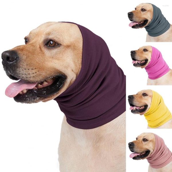 Abbigliamento per cani Collo per animali Copri orecchie Avvolgere Elevata elasticità Tinta unita Resistente all'usura Caldo antirumore Cuffie per toelettatura Forniture per cappelli di stoffa