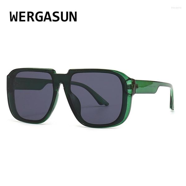 Óculos de sol grandes quadrados femininos retrô preto gradiente óculos de sol para homens armação grande óculos de sol UV400