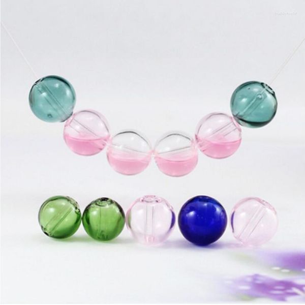 Anhänger Halsketten 2 stücke 12/14/16/18mm Nette Murano Glas Ätherisches Öl Ball mit 2 löcher Flasche