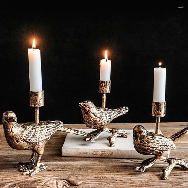 Держатели свечей птицы свеча для нордического стола держателя в стиле retro Железное простая золотая свадьба вечеринка гостиная