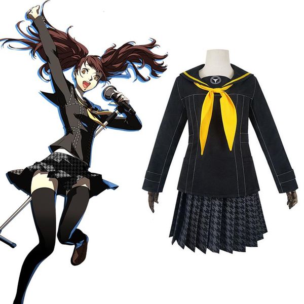 Game Persona 4 Cosplay Costumes Kujikawa Rise Cosplay Costume School Униформа женская юбка для девочек 216