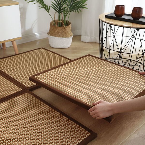 Tapete dobrável de vime tapete grosso sala de estar dormir tatami japonês verão jogo de bebê antiderrapante 230729