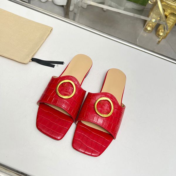 Женский двойной логотип Flat Sandal Знаменитые роскошные дизайнерские дизайнерские женские сандалии дизайнерские повседневные туфли Fashion Summer Flat Sandals Slides Дизайнерские женские тапочки с металлом G