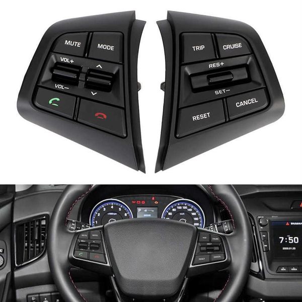 Botões do carro volante controle de cruzeiro botão de volume remoto com cabos para Hyundai ix25 creta 1 6L Bluetooth Switches243f