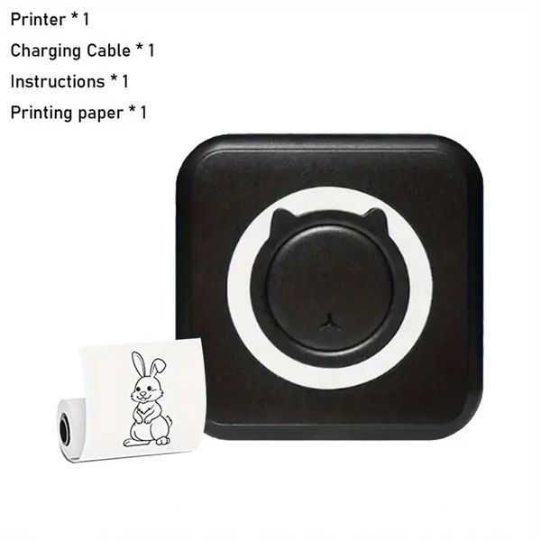 1 mini stampante portatile: stampante fotografica senza inchiostro per la stampa wireless da smartphone iOS/Android