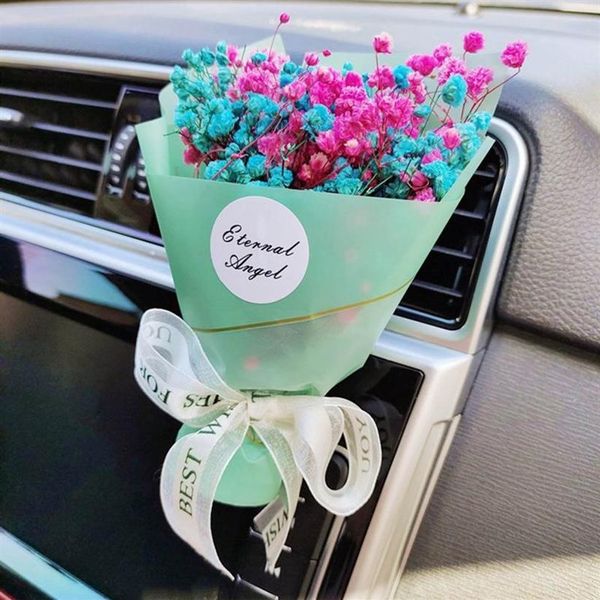 Deodorante per auto Bouquet creativo Vent Clip Profumo Gypsophila Decorazione interna per fiori secchi266t