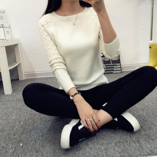 Kadın Sweaters Fashion Tops 2023 Kadın Kızarmış Hamur Twist Braid Girls Sweater Kore Kazak Femme Bayanlar Sıcak Zarif Kadın Giysileri 2