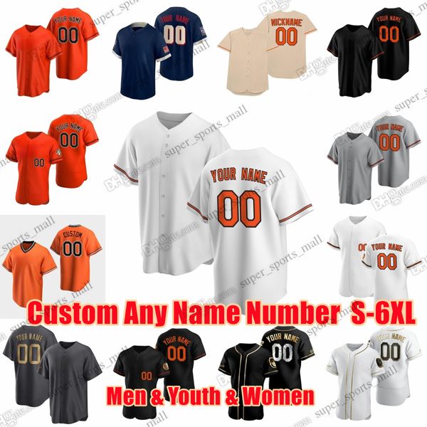 Camisas de beisebol para crianças jovens 2023 City Connect Cedric Mullins Kyle Bradish Yennier Cano Danny Coulombe Adam Frazier Kyle Gibson Austin Hays Gunnar Henderson Kremer