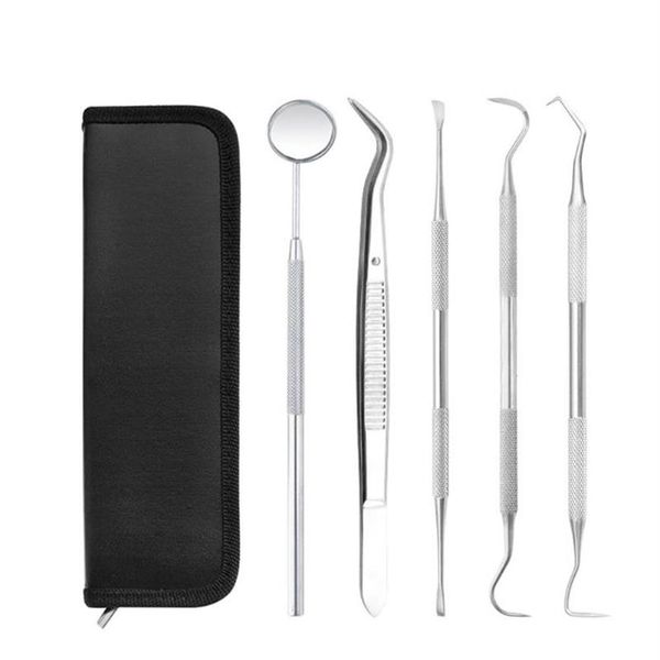 Conjuntos de ferramentas manuais profissionais 4 5 ferramentas de PCS para kit de raspador de dente creme dental inoxidável dentista busca instrumentos de espelho 226Y