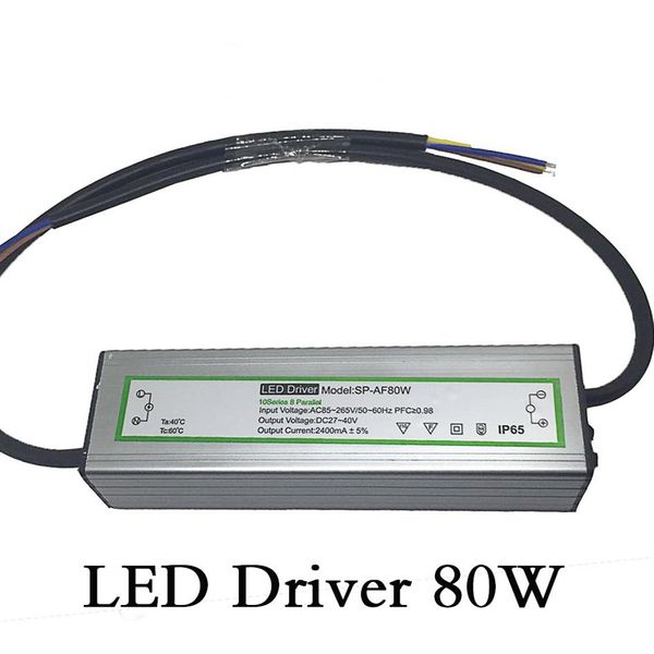 Driver LED 80W Trasformatori di illuminazione Impermeabile Tensione di ingresso AC85-265V Uscita DC27-40V Corrente costante 2400ma Alimentatore LED A214s