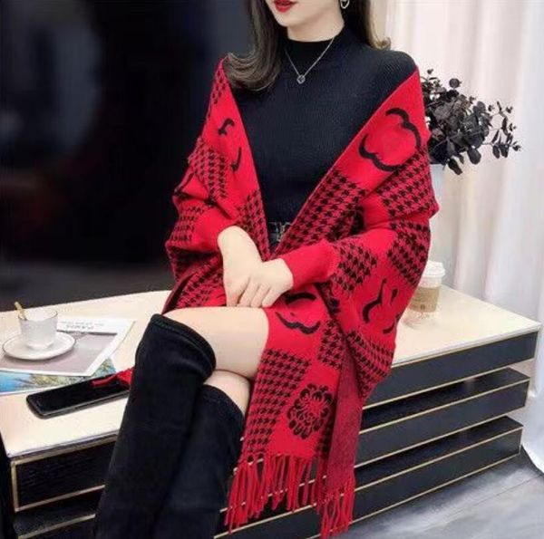 Дизайнерские женские свитера роскошной шерстяной плащ с длинным рукавом.