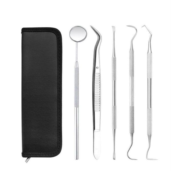 Set di utensili manuali professionali 4 5 PCS Strumenti per kit di raschietto per denti Dentifrici in acciaio inossidabile Dentista per ricerca di strumenti a specchio265i