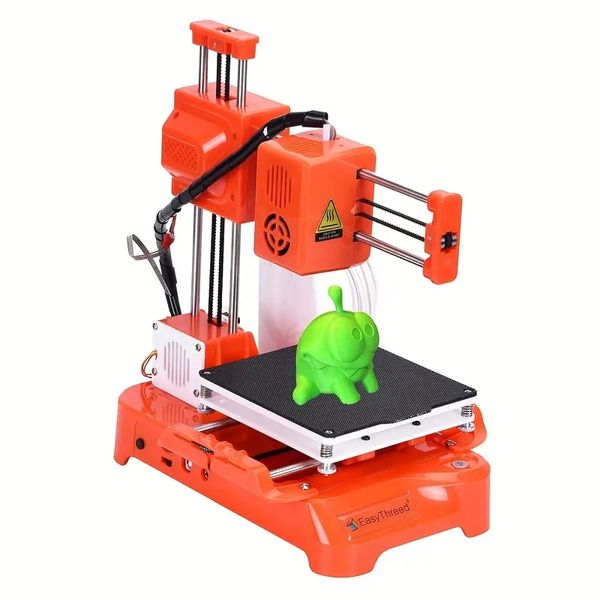 EasyThreed Mini Impressora 3D K7 Para Iniciantes Tecnologia Extrusora Atualizada Pequena Impressora 3D Aquecimento Rápido Baixo Ruído Com Impressão de Filamento PLA Livre Tamanho 4