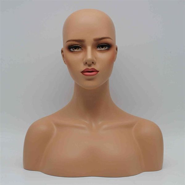 Cabeça de manequim feminina realista para haste de peruca e exibição de joias 186B
