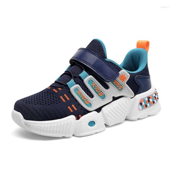 Sapatos esportivos esportivos meninos para crianças tênis casuais meninas crianças respirável malha de borracha hookloop moda 2023