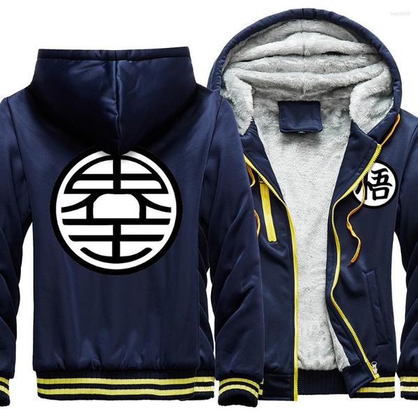 Herren Hoodies Jiewan Dbz Style Cartoon Print Tick Jacke Vintae Warmer Trainingsanzug Soft Termal Plus Size Herren Sweatsirts