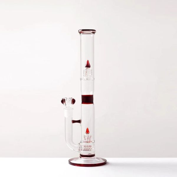 Wabenbong Wasserpfeifen Bongs zum Rauchen Borosilikatglas Wirbelbong Gravity Hookah Elf Bardab Rig Aschefänger Rauchen Blutrot Individualisierung Recycler