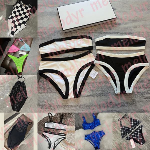 Kadınlar Seksi Bikini Set Marka Mektubu Mayo İçi Boş Tek Parça Mayo Yaz Tatil Plajı Giyim 306j