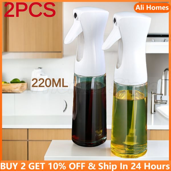 Herb Spice Tools 2PCS Öl Kochflasche 220ML Küchenspray BBQ Backen Olivensprüher Roller Essigspender Salat 230729