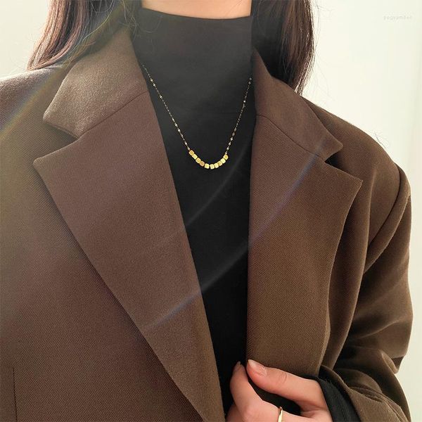 Ketten Luxus Pullover Kette Halskette Schmuck für Frauen Quadratischer Anhänger