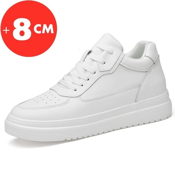 Sapatos sociais Elevador Sapatos Elevadores Palmilha Altura 8cm Branco Preto Sapatos Altos Masculino Lazer Moda Esportes Plus Size 36-44 230729