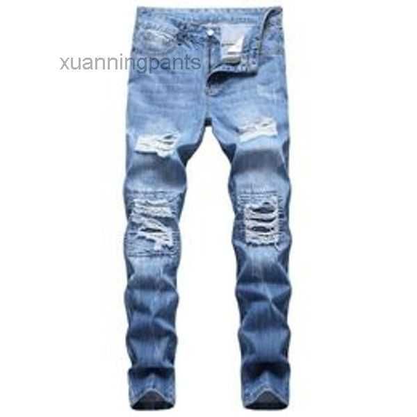 Джинсовые буквы звезда Hoel Fashion Pantalones Джин с брюками Hip High Street American Fighter Vaqueros Black Blue Ixxa