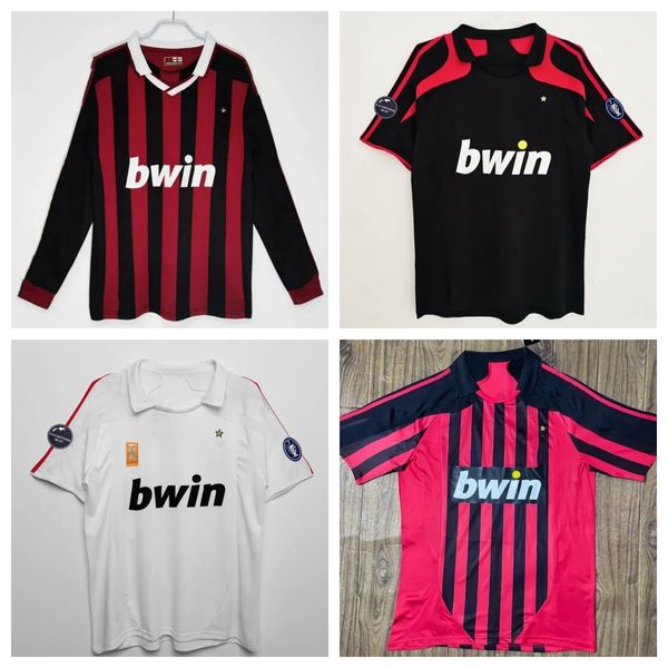 2007 2008 2009 2010 ac MILANS Retro camisas de futebol vintage camisa de futebol 07 08 09 10 clássico Maglia da calcio manga longa MALDINI SEEDORF KAKA RONALDINHOJersey esporte