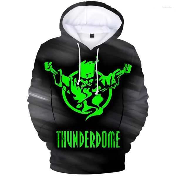 Erkek Hoodies 2023 3D Thunderdome Müzik Festivali Hardcore Şık Hoodie Erkekler/ Kadın Sokak Giyim Sweatshirt Sport Boys/ Eşsiz Giysiler