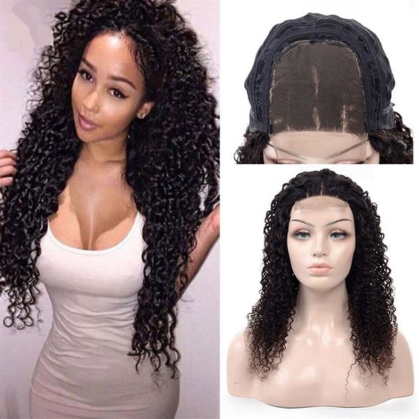 Perucas de cabelo humano frente de renda brasileiro crespo cabelo encaracolado 4x4 encerramento peruca de renda virgem remy cabelo 180% densidade perucas para mulheres negras232l