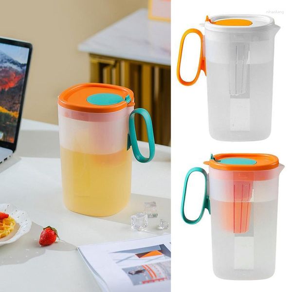 Garrafas de quadril jarra de suco de grande capacidade água com tampa limonada pote de café frio geladeira chaleira dispensador de bebida gelada