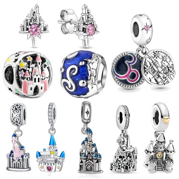 Hot 925 Charms cuore d'argento Gioielli Castello Earnail Bead Pendant DIY fit Pandora Bracciale Collana Donna Designer Jewelry Festival Regalo di fidanzamento con scatola