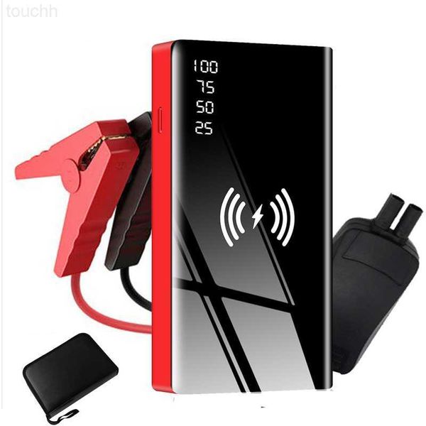 Handy-Powerbanks, 20.000 mAh, Auto-Starthilfe-Powerbank, kabelloses Qi-Ladegerät, Autobatterie-Powerbank mit Typ-C-Eingang, LED-Taschenlampe, Digitalanzeige, L230824