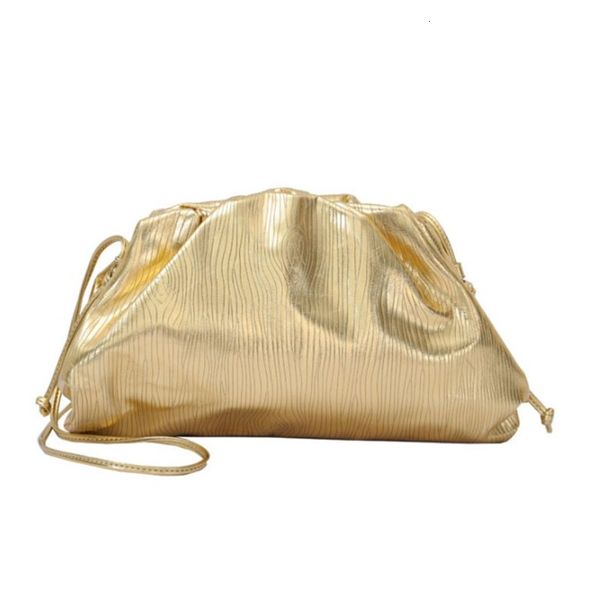 Sacos de noite 2023 Golden Cloud Bag Tamanho Trançado Dumpling Clutch One Shoulder Diagonal bolsas e bolsas de marca de grife de luxo 230729