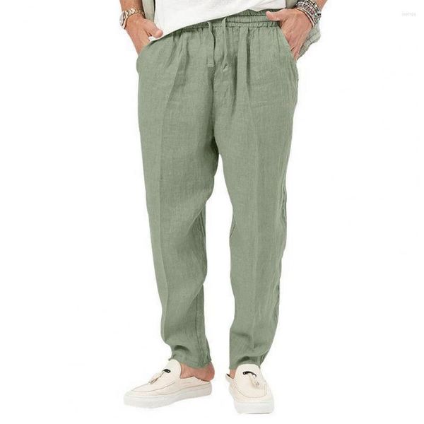 Pantaloni da uomo Cotone Estate Casual Uomo Trendy Giapponese Cropped Loose Men Pantaloni di lino 3xl Fashion Trend Cargo
