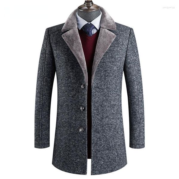 Trench coat da uomo Cappotto 2023 Arrivo Giacche casual spesse in lana invernale Soprabito