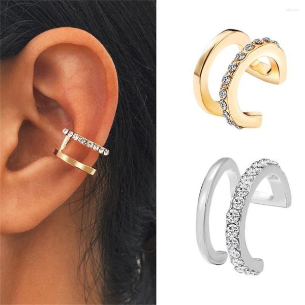 Pendientes traseros Geometría de las mujeres Ear Cuff Clips no perforantes Clip de cartílago falso Anillo de nariz para mujeres Hombres Joyería