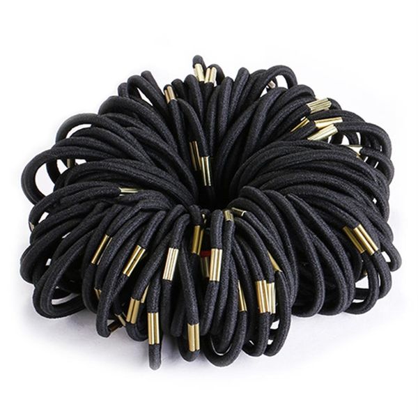 100-teiliges Set, schwarze elastische Haarbänder für Mädchen, modische Damen-Scrunchie-Kaugummi für Haar-Accessoires, elastische Haarbänder253K