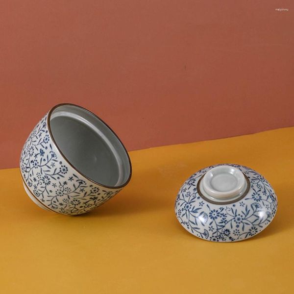 Conjuntos de louça Tigela de ensopado Sopa coberta Ninho de pássaro com tampa Cerâmica japonesa Tigelas de arroz requintadas Restaurante
