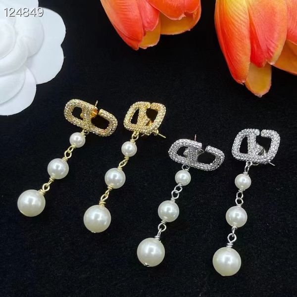 Orecchini pendenti moda lunghi per donna 2023 semplice perla di cristallo nappa orecchino a goccia accessori per gioielli Brincos vintage