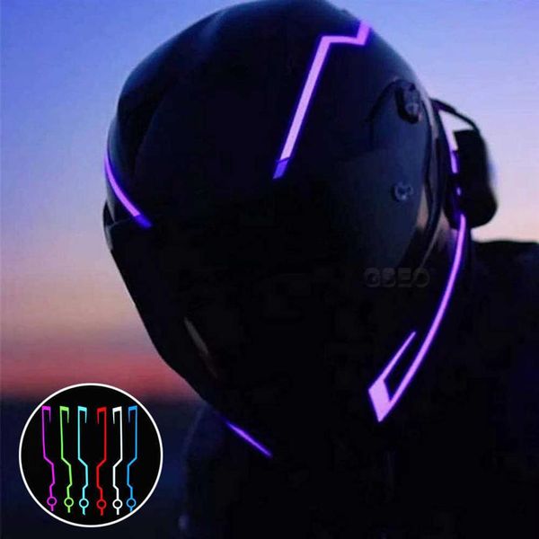 Capacete acessórios para motocicletas luz equitação sinal EL strip piscando kit durável barra diy tira led refletor filme frio um par255j