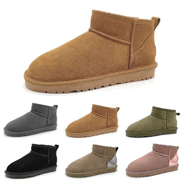 Kadınlar Mini Snow Boot Diz botları bot klasik süet sıcak peluş chesut gri pembe erkek kadın 5822 tasarımcı ayak bileği patikleri terlikleri