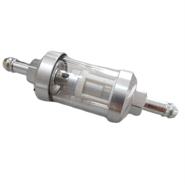 Benzin Waschbarer Kraftstofffilter Auto Motorrad Benzin Ölreiniger Praktisches Metall Einfache Installation Universal Inline Transparent310n