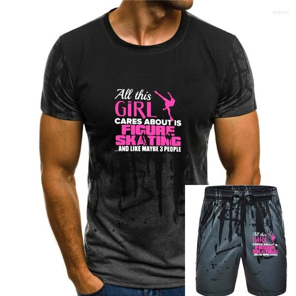 Herren-Trainingsanzüge TSDFC This Girl Cares About Is Figure Skating Damen-Premium-T-Shirt Unisex-T-Shirt für Herren und Damen